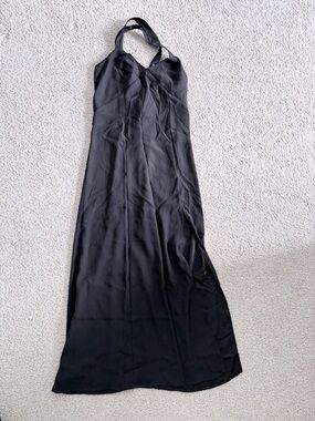 Brooks Brothers Black Halter-Style Maxi Dress
